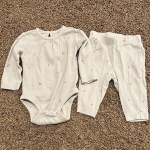 Carter's Blueish Gray and Pink Kids Matching Set